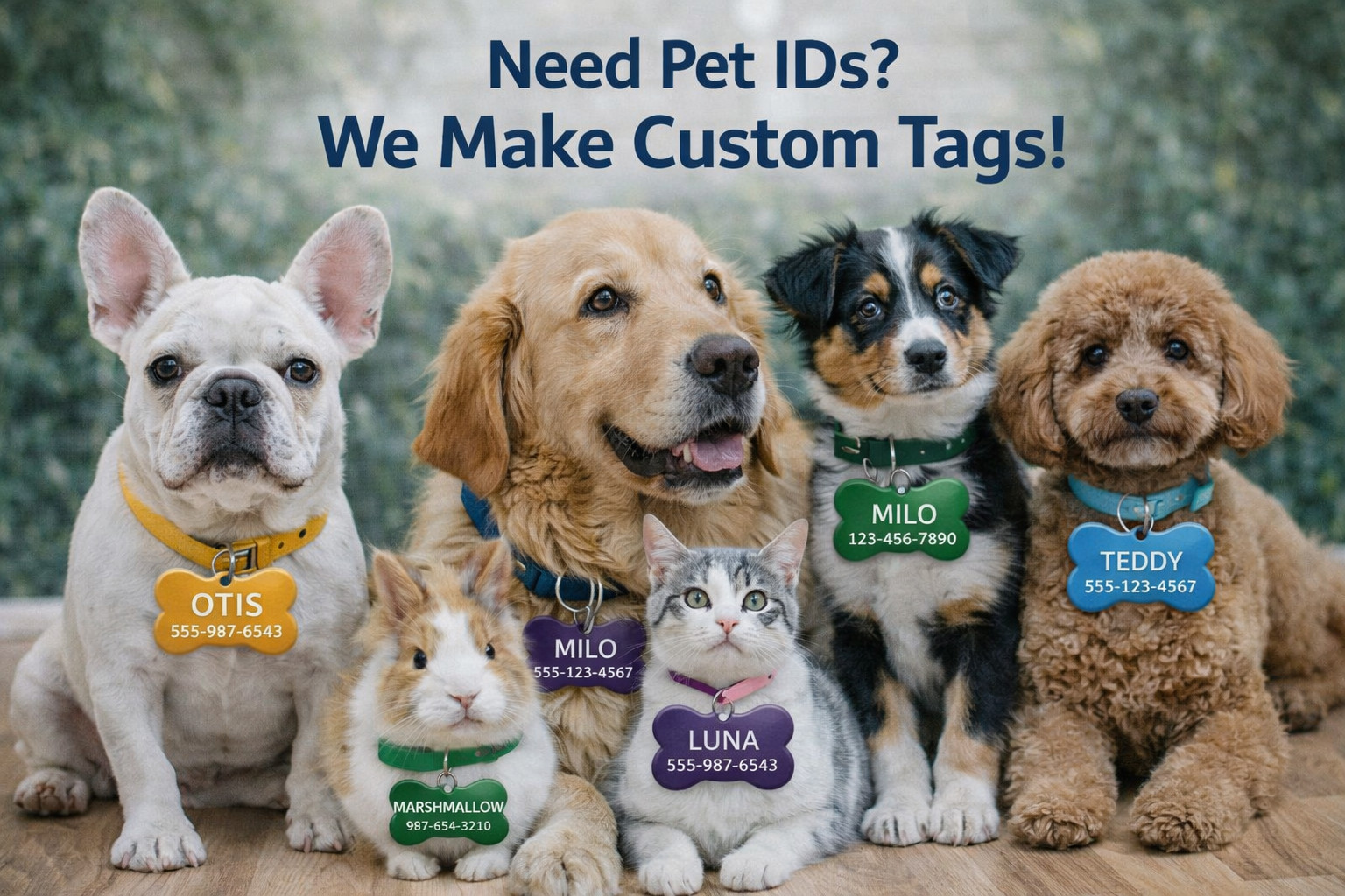 LASER ENGRAVED PERSONALIZED PET TAG ID DOG CAT NAME TAGS DOUBLE SIDE