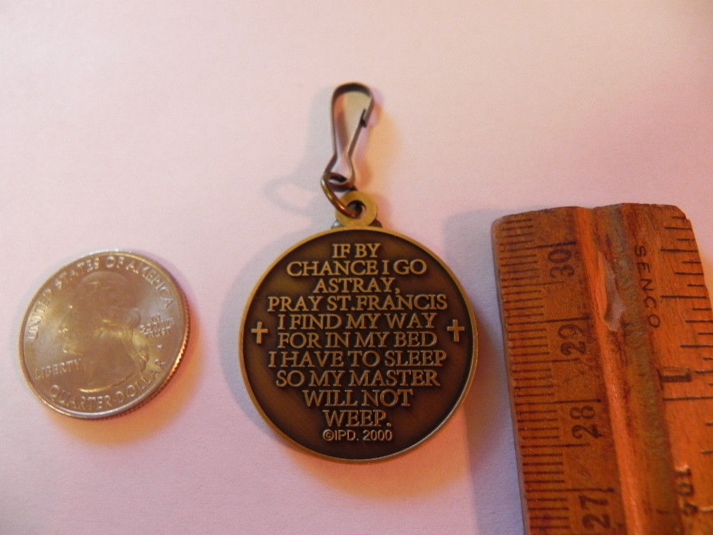 St Francis Dog Tag & Lam Holy Card Gift Medal w Prayer Collar Pets Animals Wolf