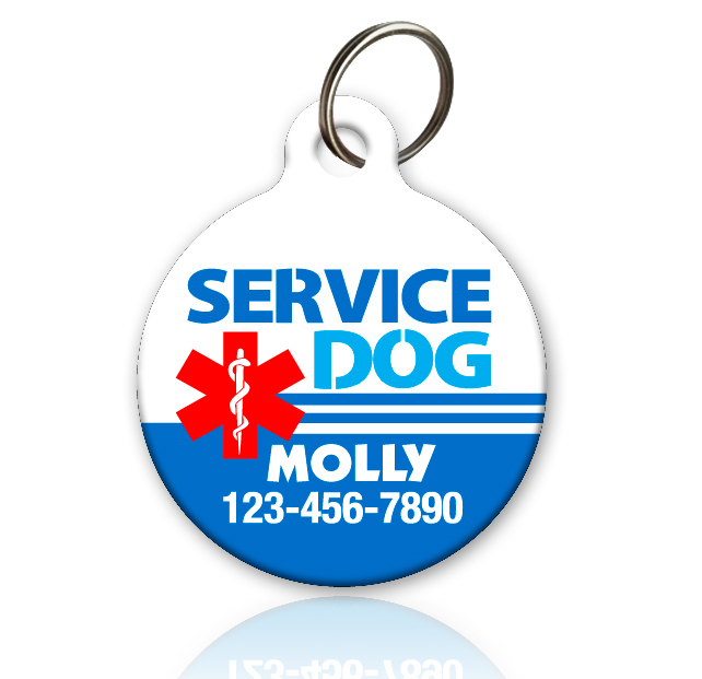 Service Dog – Pet ID Tag – Custom Personalized Service Dog ID Tag Various Shapes