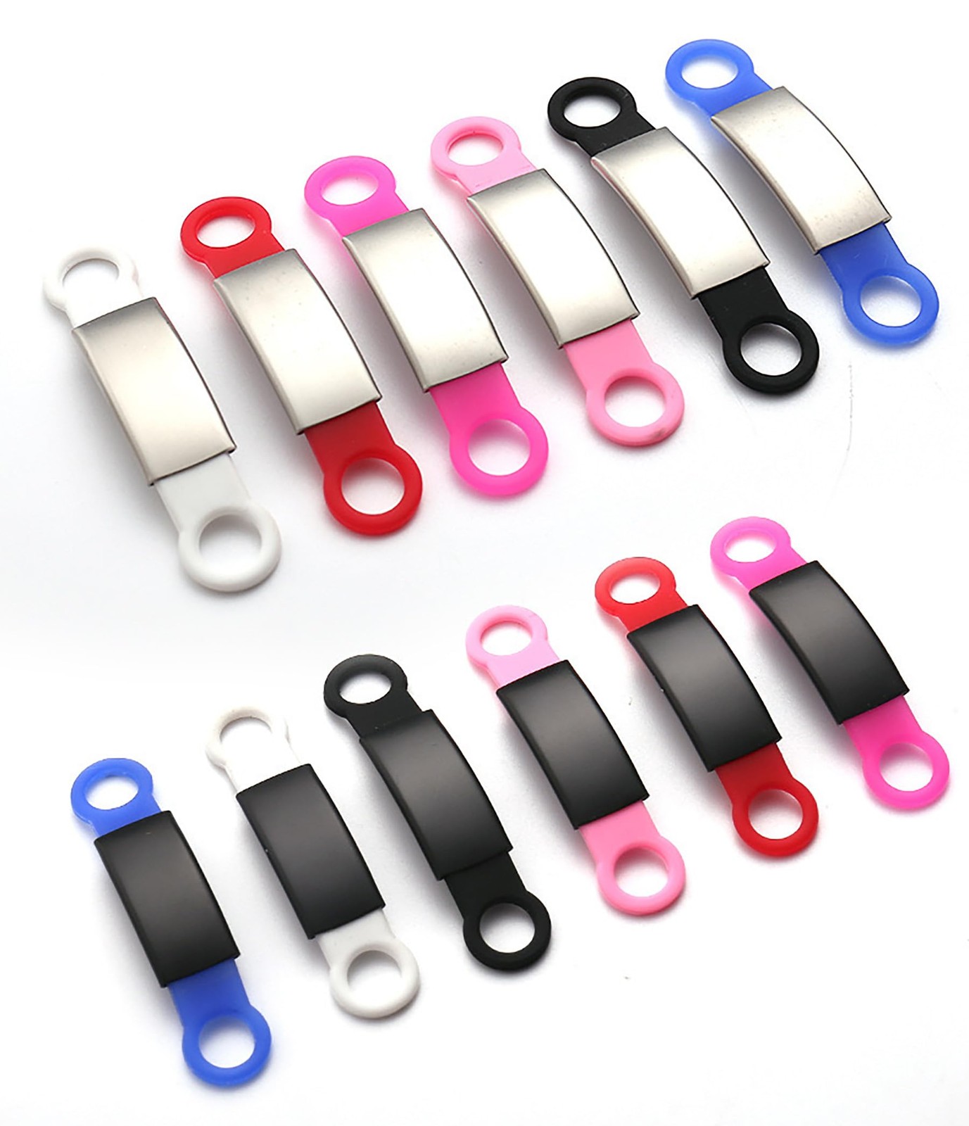 21 Pcs Blank Slide On Silent Pet ID Tags, Blank S/M/L Quiet Chew-Proof Pet Co…