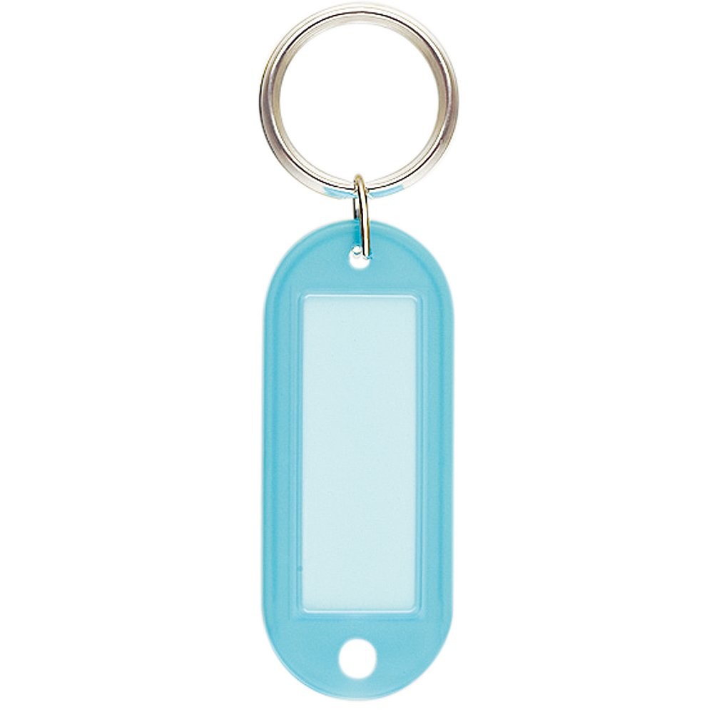 Keychain type name tag double-sided display large light blue Nuff-210LB
