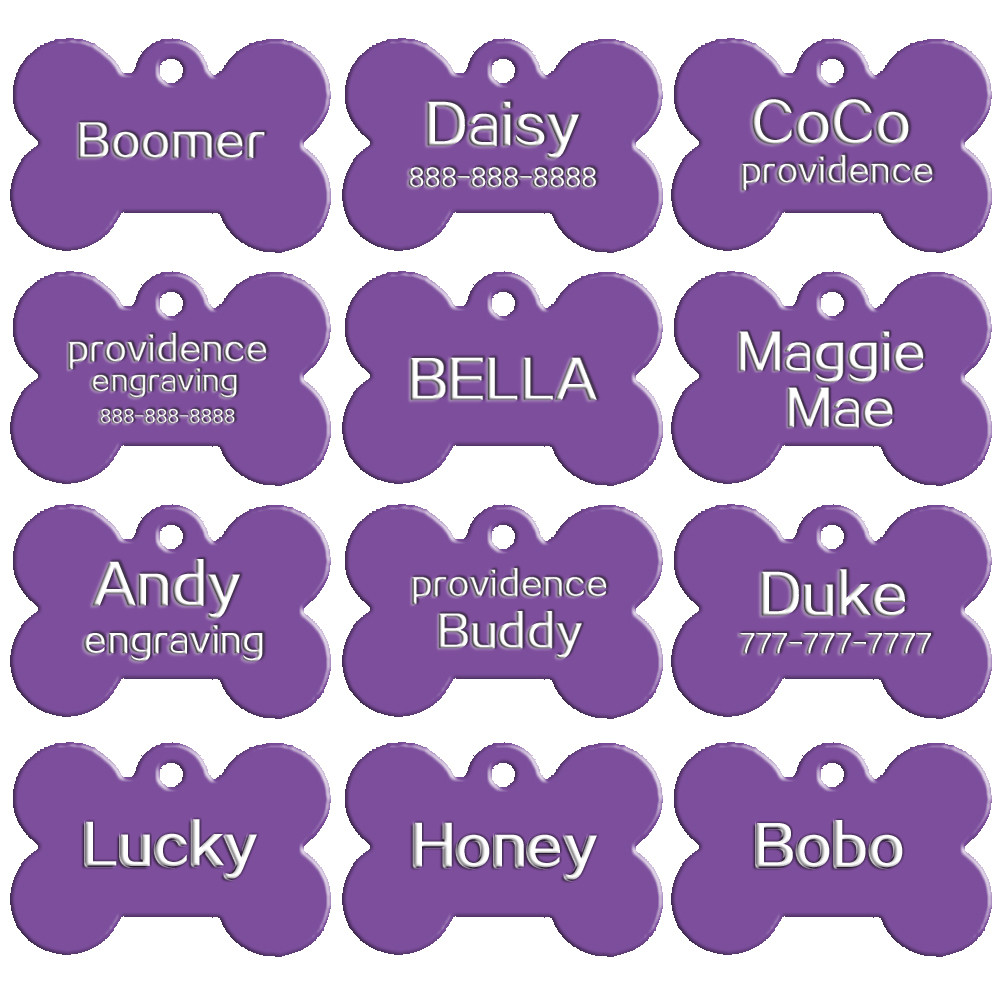 100pcs/Lot Wholesale Bone Shape Blank Dog Tag Anodized Aluminum Bulk Tags S M L