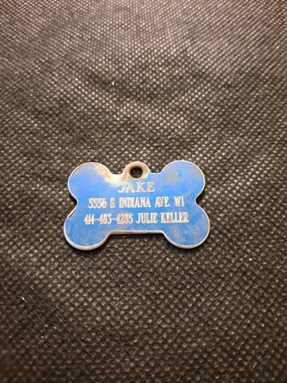 1999 MILWAUKEE WI DOG I.D. TAG JAKE DOG TAG! e7021UXX