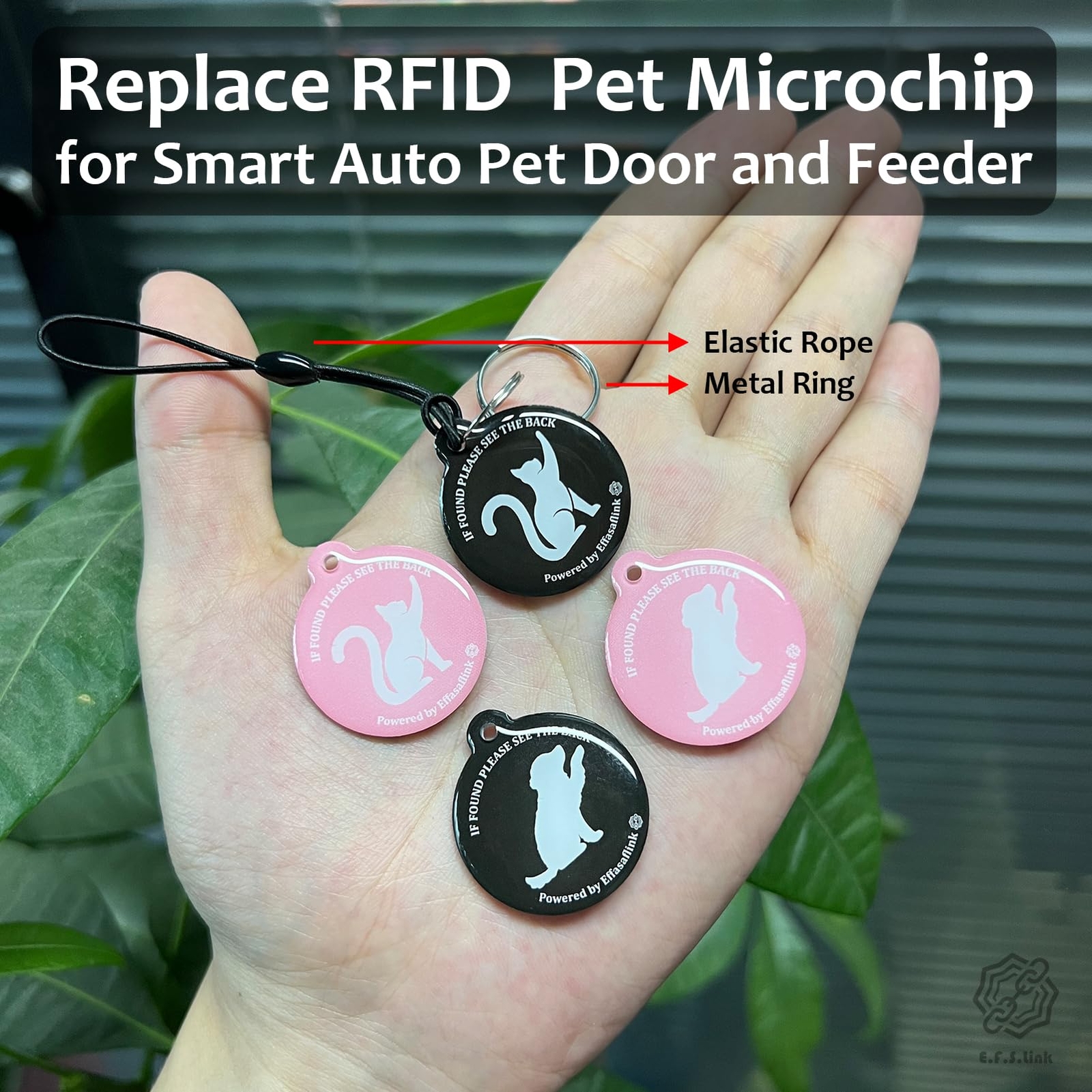 RFID 134.2Khz QR Code Pet ID Tag Dual Function Collar Tag for Smart Doors