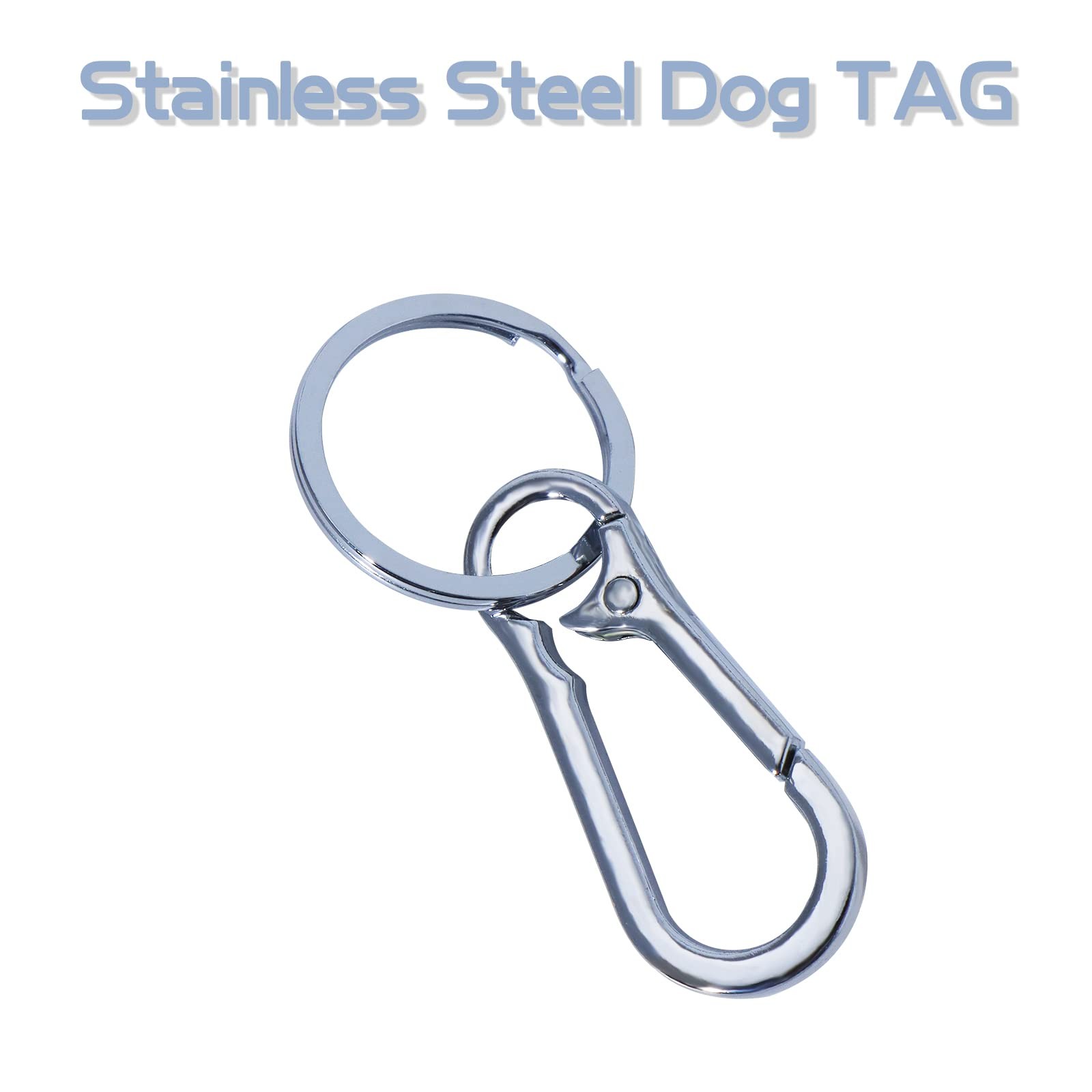 2-Pack Stainless Steel Pet Tag Clips Quick-Release Dog Tag Holder for Collar