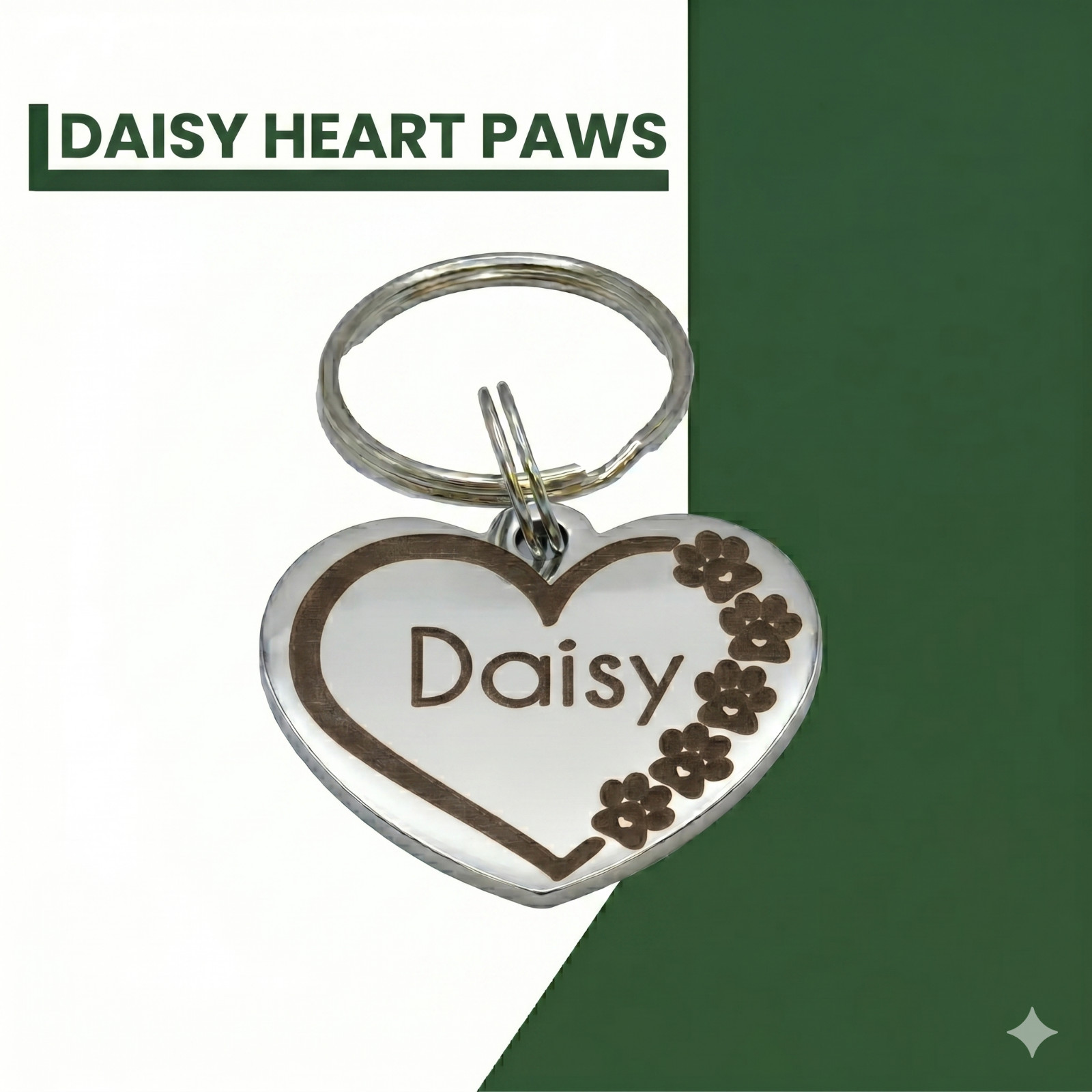 Deep Engraved Heart Honey Pet ID Stainless Steel Dog Tag Lifetime Warranty *