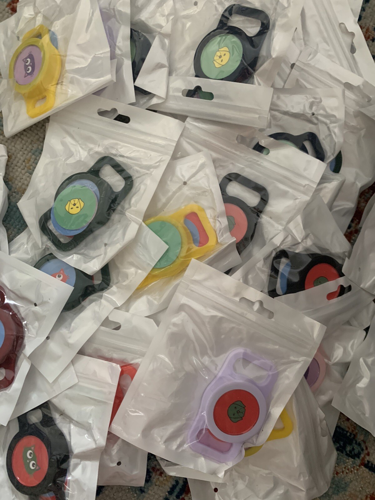 Lot Of 39 Pet Collar Air Tags Assorted Colors