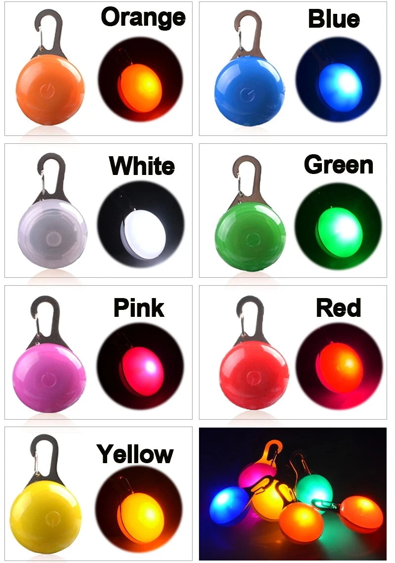 LED Flashing Clip On Pedant Night Light Pet Safety Dog Cat Collar – Choose