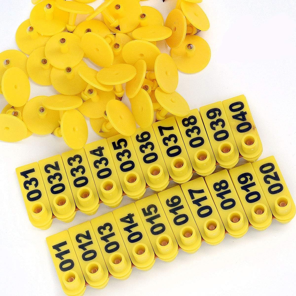 Livestock Plastic Ear Tags 001-100 Number for Pigs Cattle Sheep Farm Use