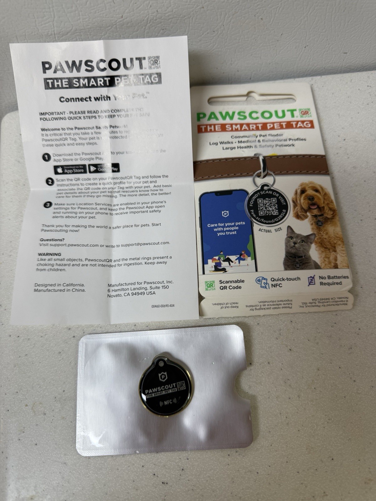Pawscout The Smart Pet Tag Finder for Dogs & Cats QR NIP NRM8A