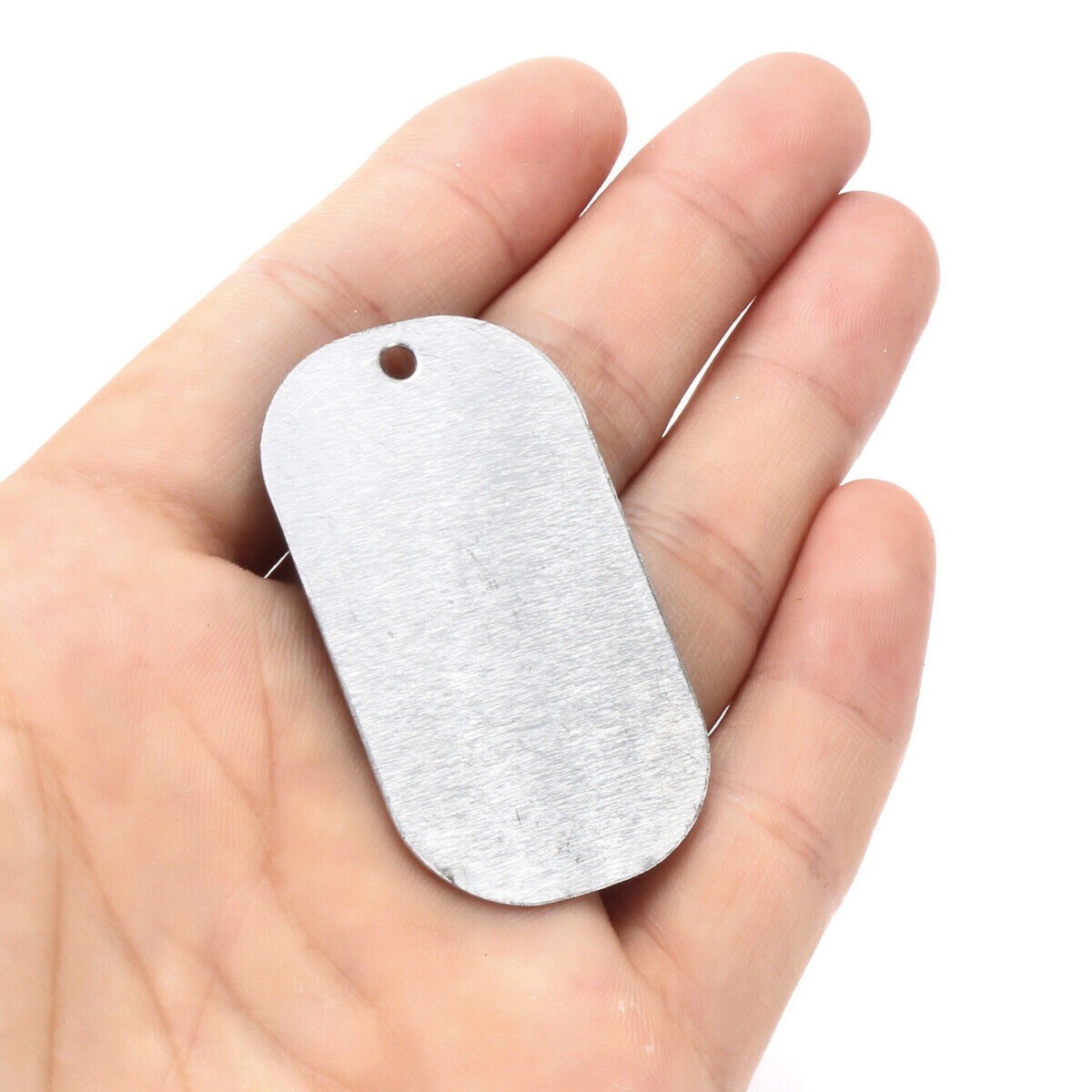 10 Blank Glossy Silver Aluminum Dog/Cat Tags (1-1/8″ x 2″)-NEW-FAST SHIPPING-USA