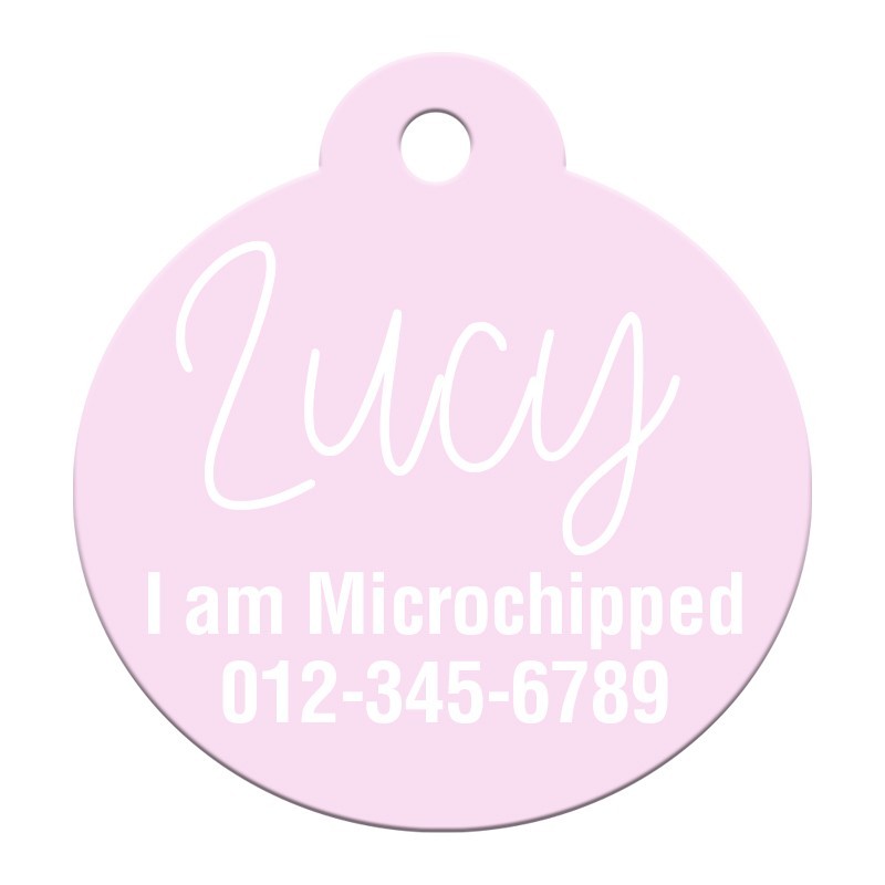 Custom Round Aluminum Pet ID Tag Engraved Placa Perro Gato 10 Colors 2 Sizes USA