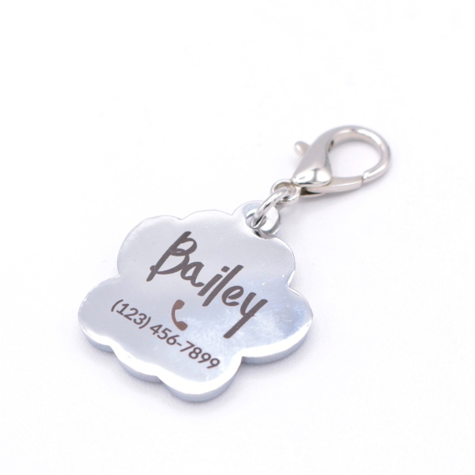 Personalized Engraved Metal Dog Paw Name, ID Tag, QR Code Powered By ScanKeep