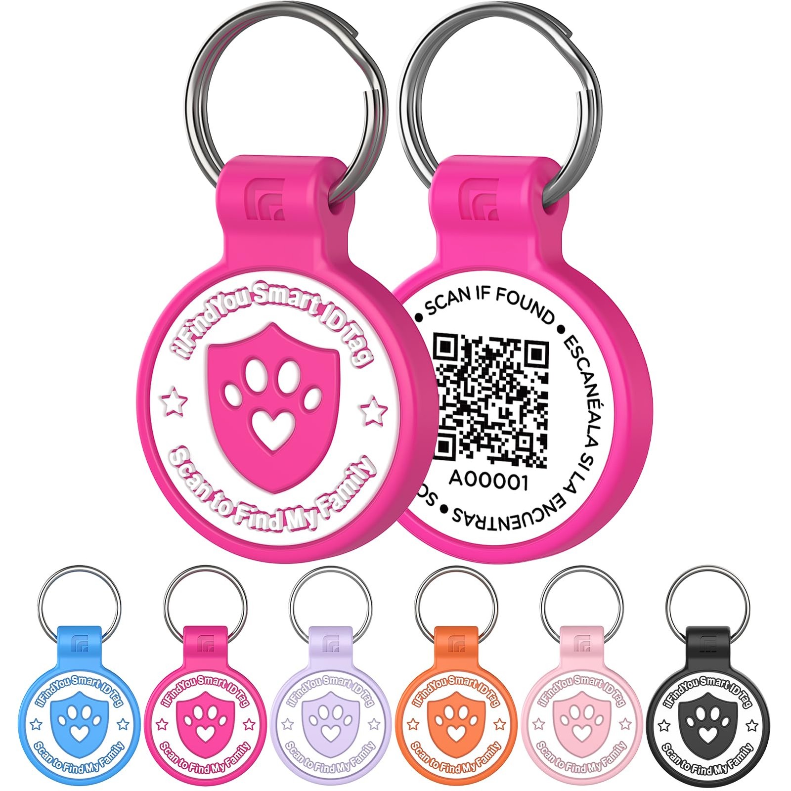 ilFindYou Dog Tags Personalized for Pets, Paw Print Design QR Code Dog Name T…