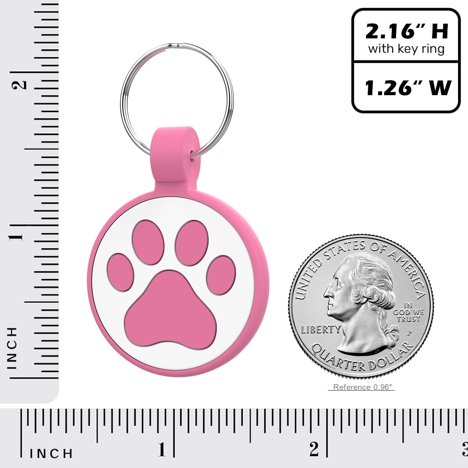1.25″ Personalized QR Code Dog Tag – Stylish Rose for Medium to Large Breeds