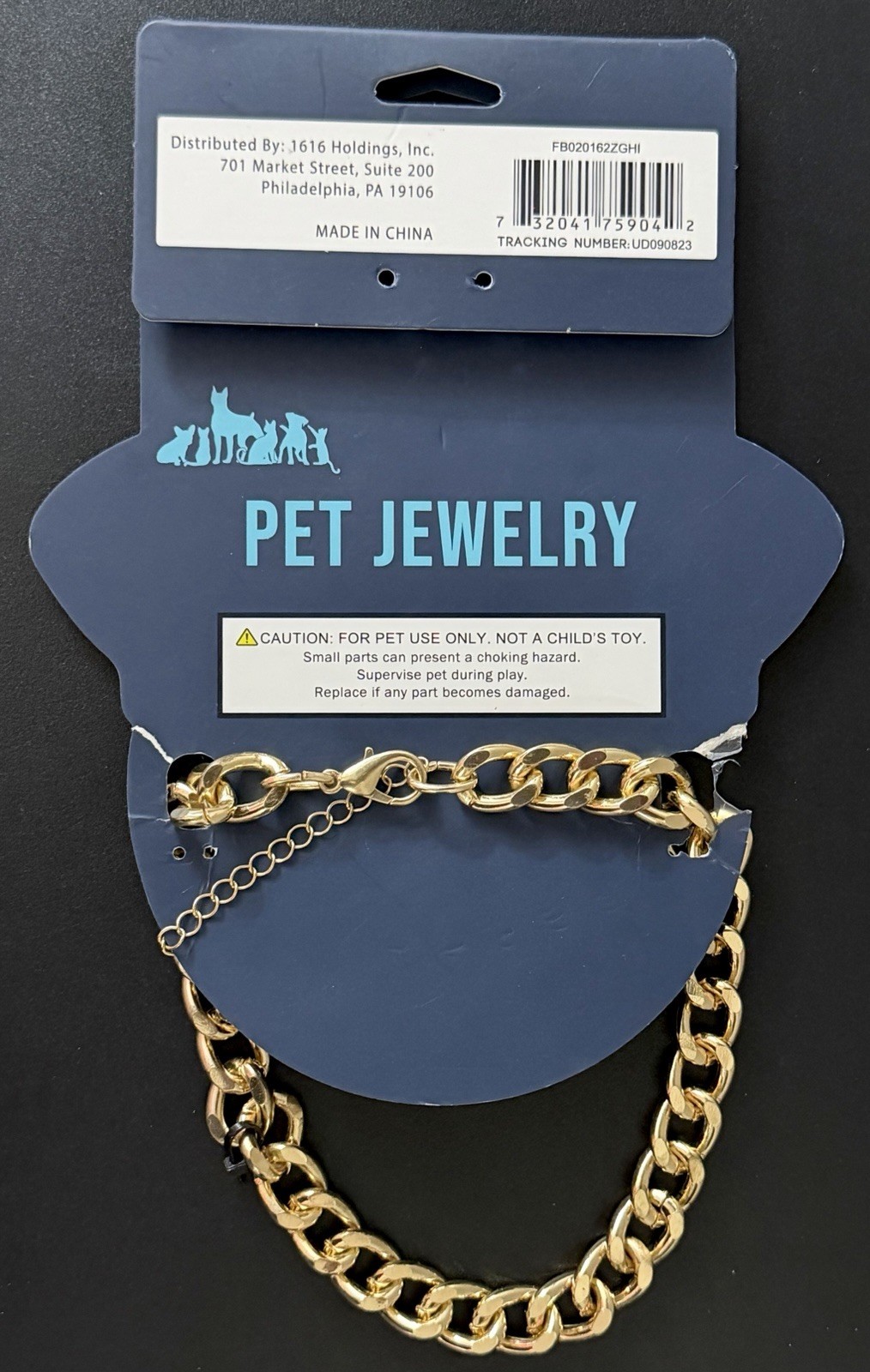 PAWSITIVELY FUN Gold Decorative Dog Collar Charm Chain Pet Jewelry SIZE SMALL