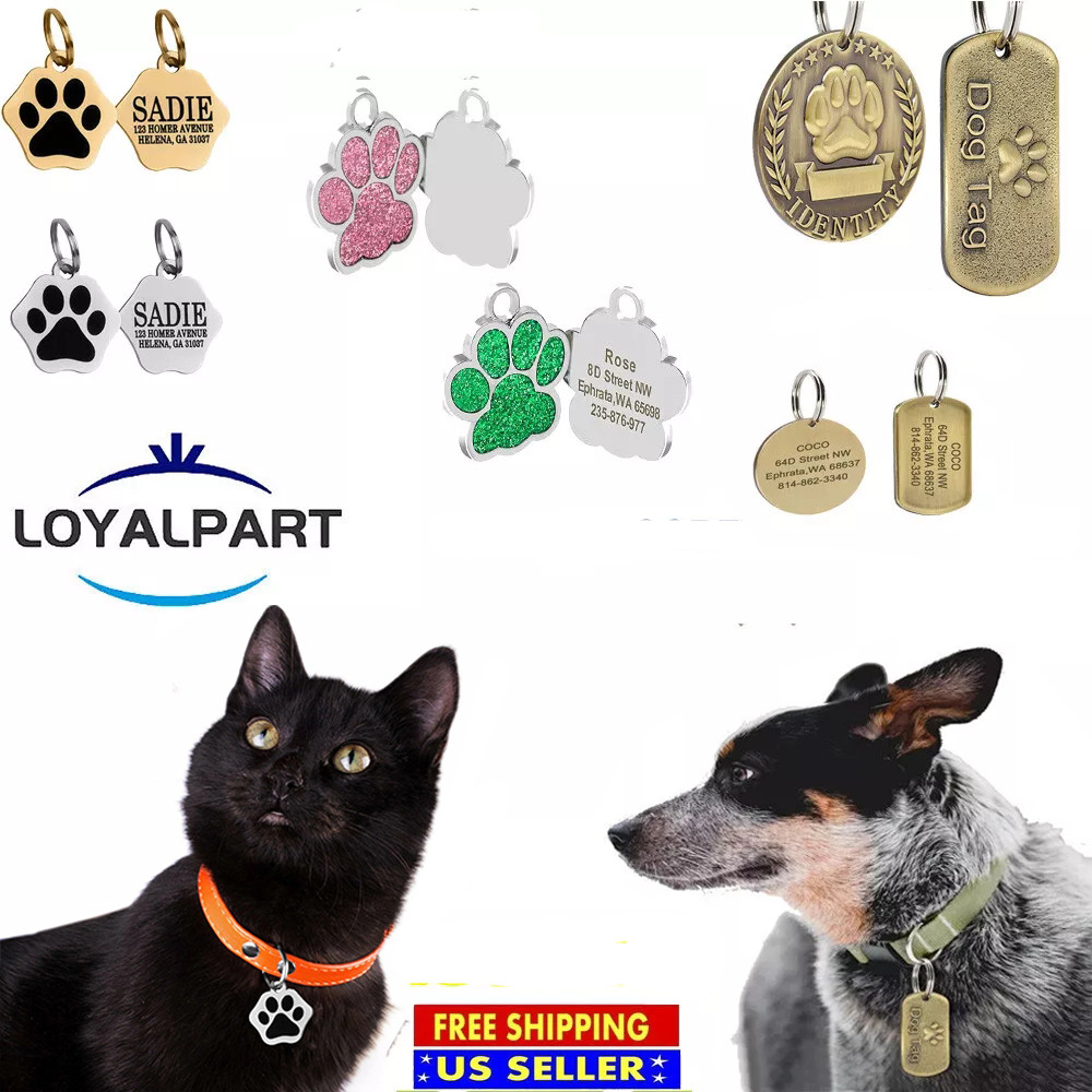 Pet ID Dog cat tag personalized engraving anti loss collar pendant double-sided