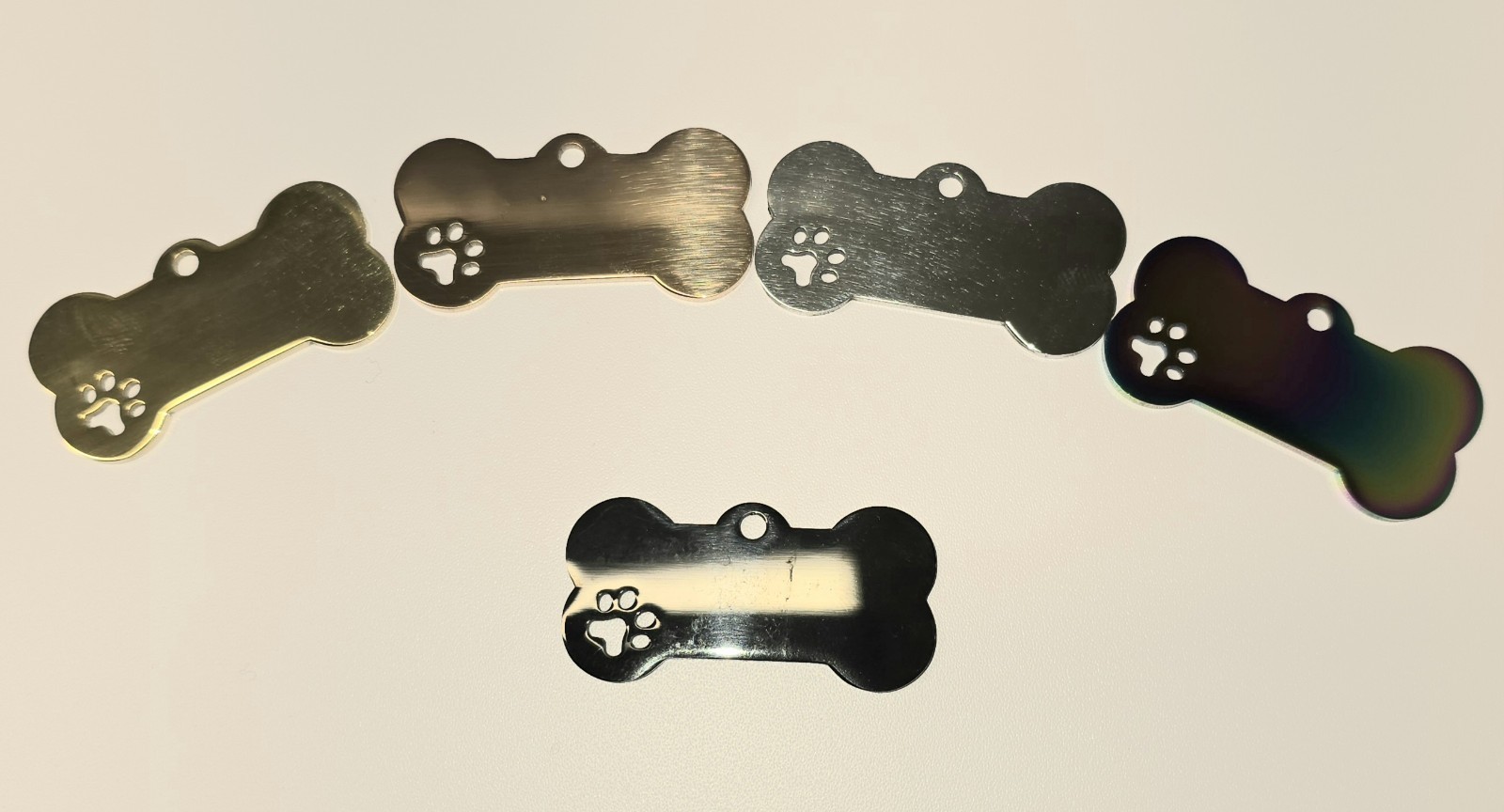 Personalized Engraved Dog Tag Name Address Black Gold Iridescent Rose Gold
