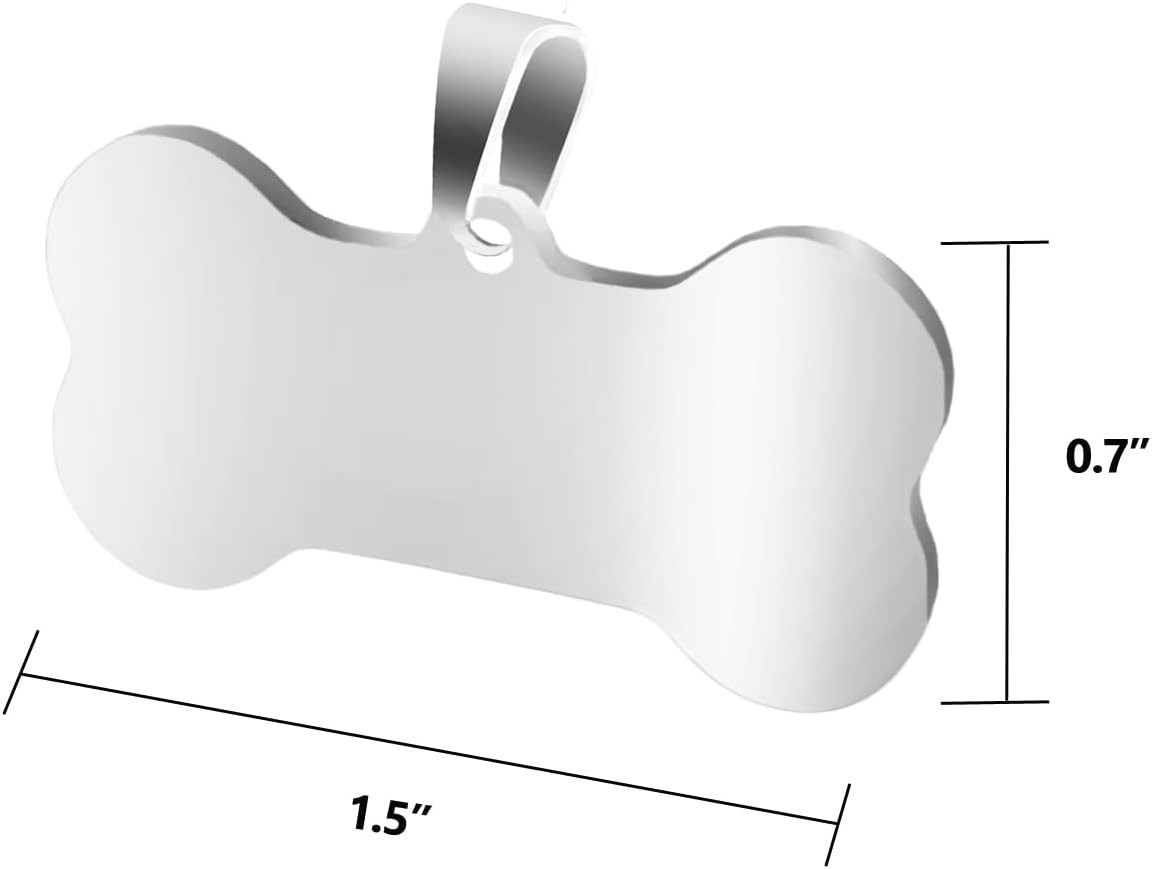 Pet ID Tags 10 Pieces Stainless Steel Silver Stamping Blanks with Hole Metal Pup