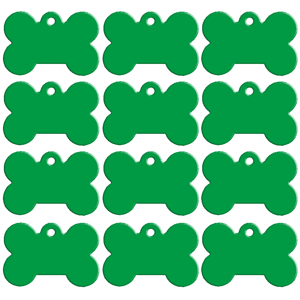 100pcs Wholesale Dog Tag Bone Shape Blank Anodized Aluminum Bulk Pet Tags S M L
