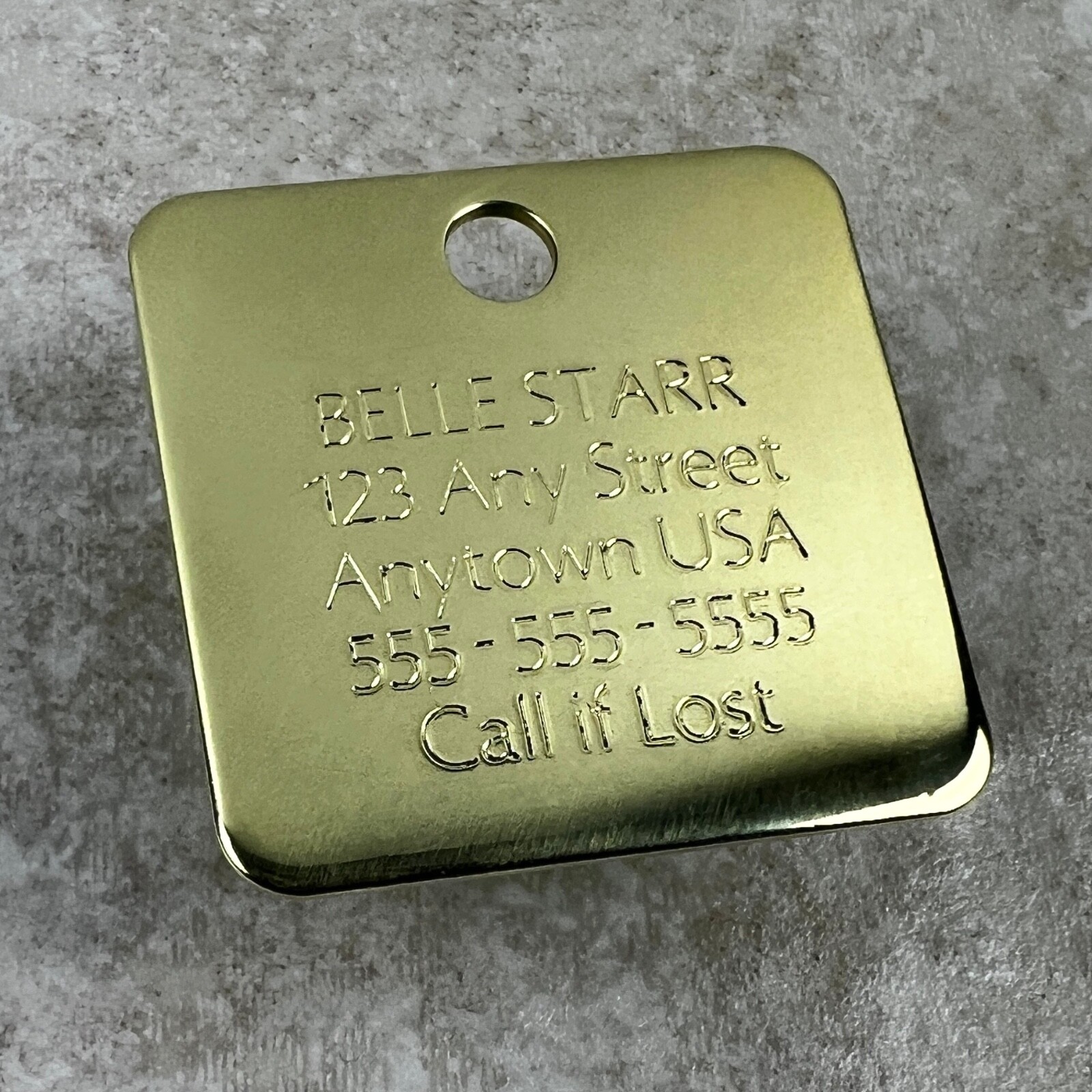 Custom Engraved Dog Tags Personalized Dog Collar Pet ID Tags SQUARE DANCE BRASS