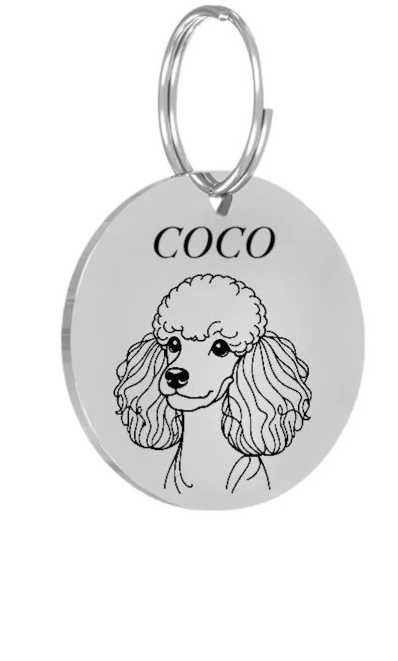 MINATURE POODLE Pet ID Tags Dog Tags Personalized Front and Back Engraving…