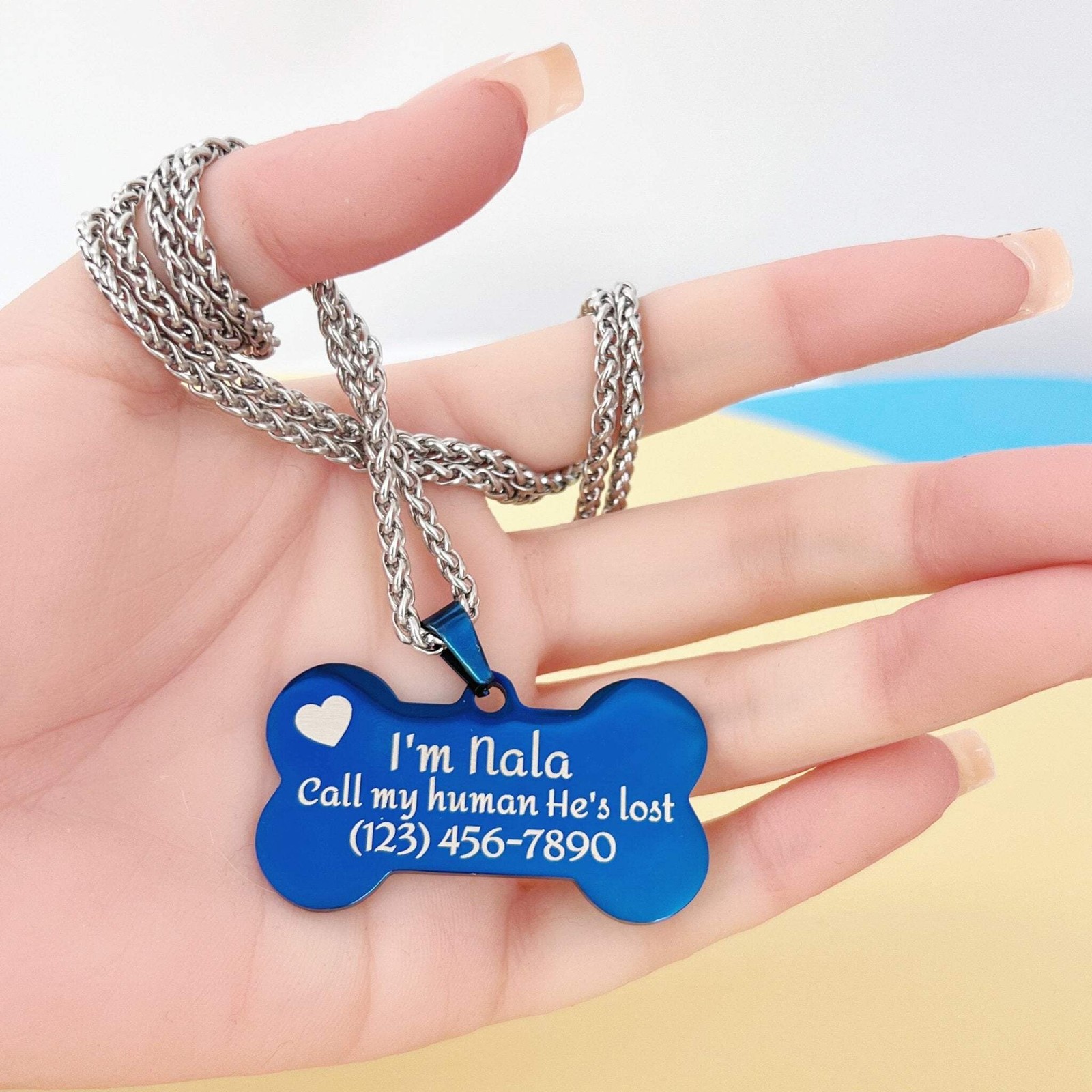 Personalized Bone Shaped Dog Tag – Stainless Steel Pet ID