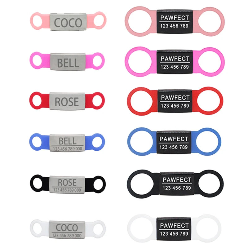 Personalised Pet ID Name Tags For Collar Customised Dog Cat Stainless Engraved