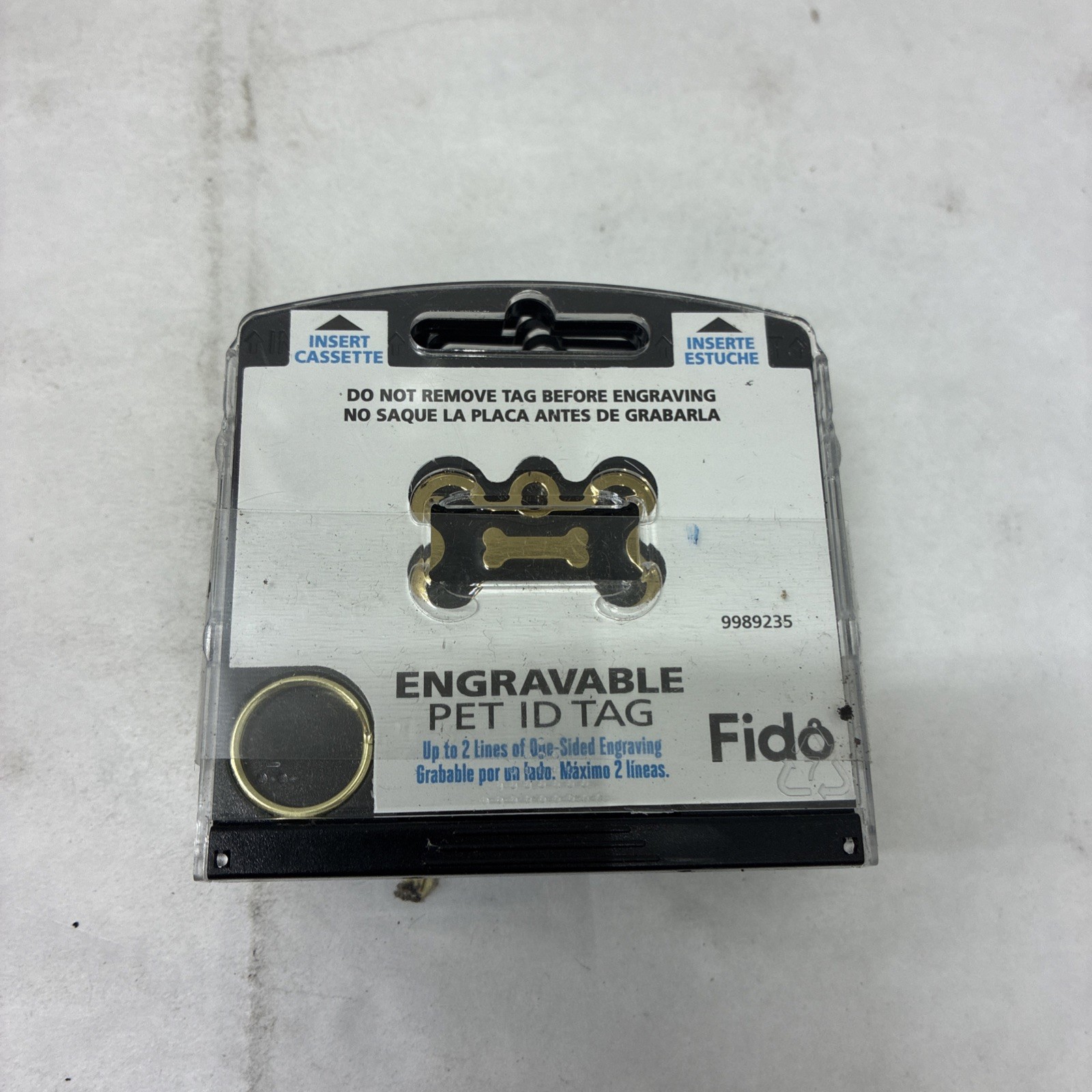 FIDO engravable Pet I.D. Tag – Black Gold Dog Bone