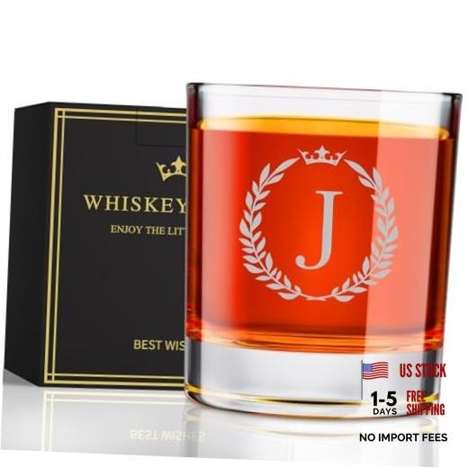 Fathers Day Gift for Dad Husband Grandpa, Personalized Whiskey Glasses Gifts J