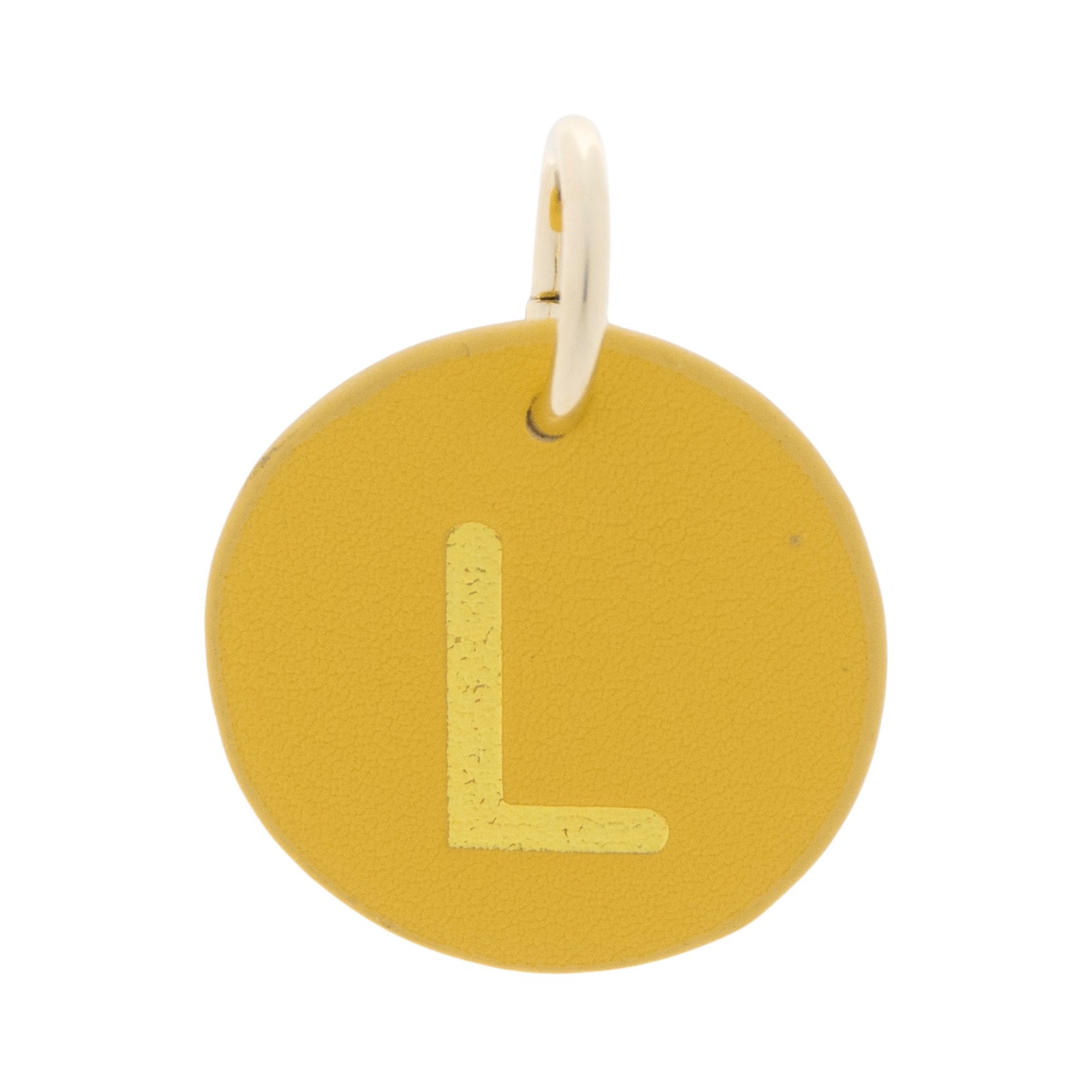 The Cuddle Collab Wear & Share Charm Faux Leather “L” Monogram in Yellow