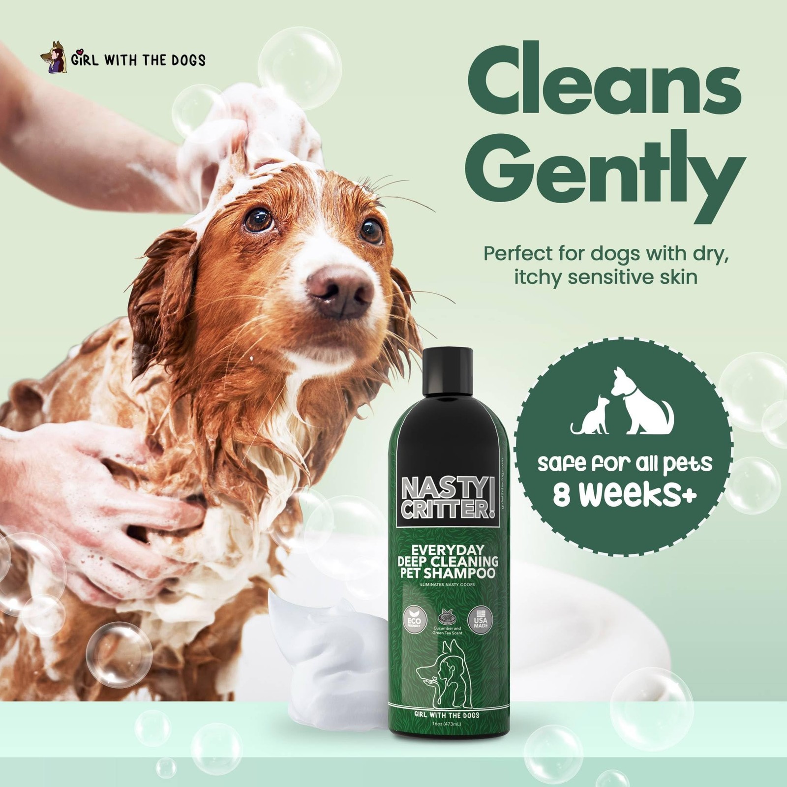 Fluff Off! by Girl With The Dogs, Natural Deshedding Dog & Cat Conditioner 16…