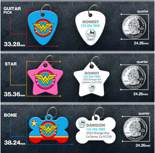 Wonder Women – Pet ID Tag – Custom Personalized