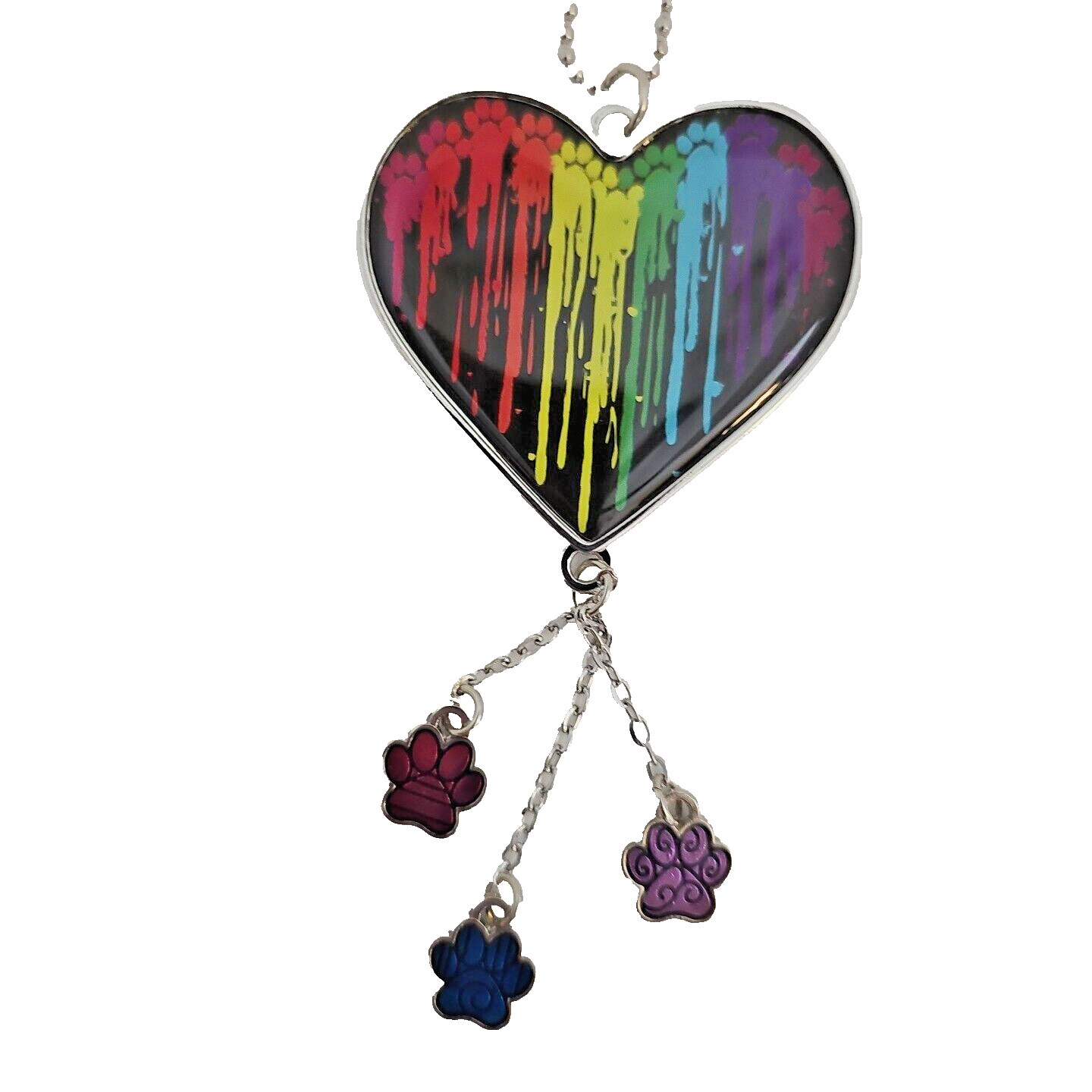 Paws Heart Double-Sided Car Charm Multi-Colored Dog or Cat by GREATERGOOD