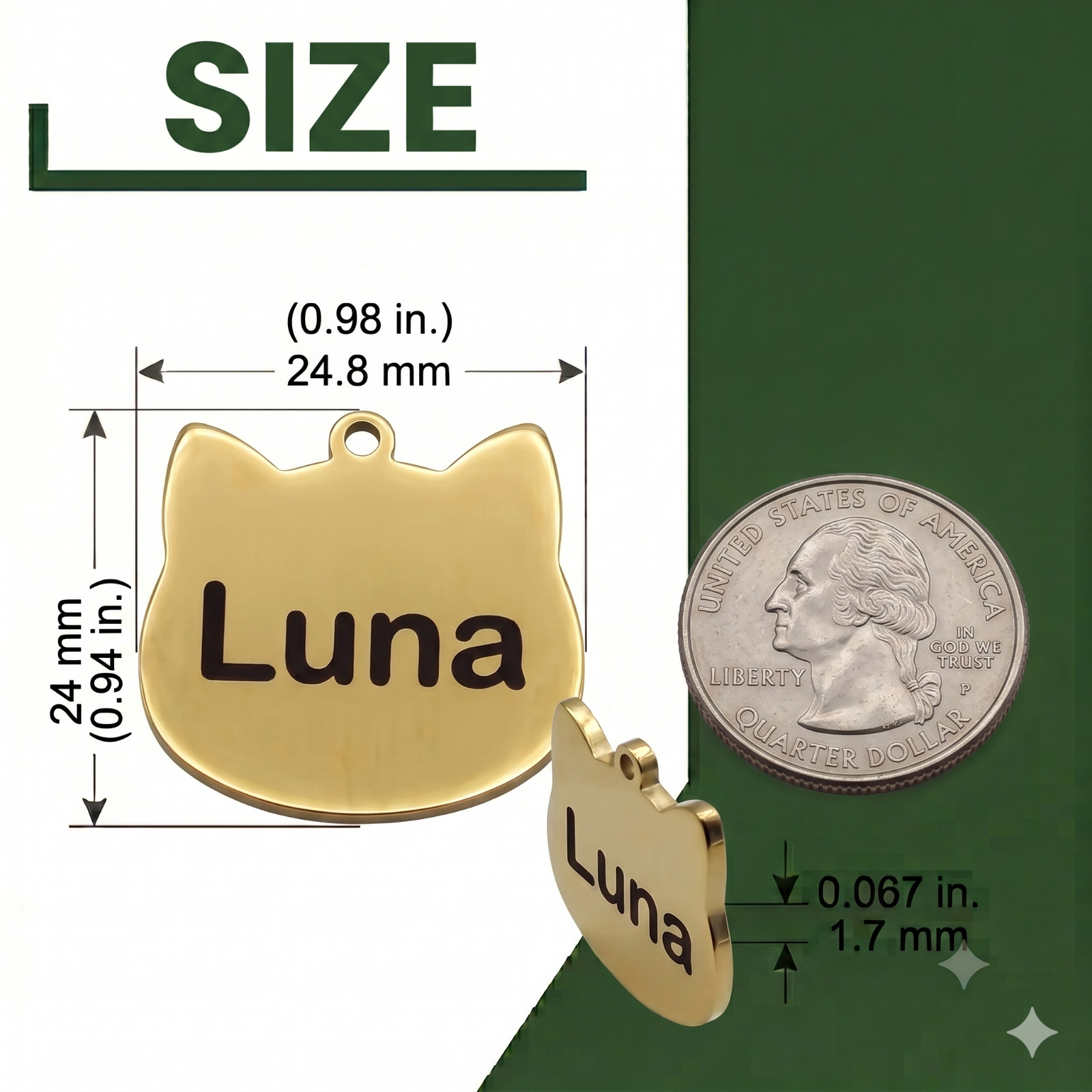 CUSTOM Deep Engraved Pet CAT ID Stainless Steel DOG ID Tag Lifetime Warranty *