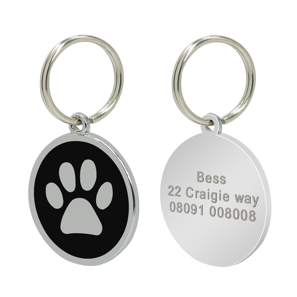 50/100pcs Wholesale Pet Dog ID Tags Bulk Blank Custom Round Paw Print Name Discs