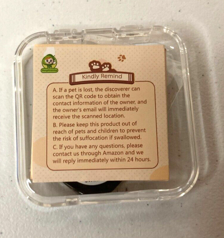 QR Code Silicone Pet ID Tag Dog Cat Tag Online Pet Profile Pet Location Alert