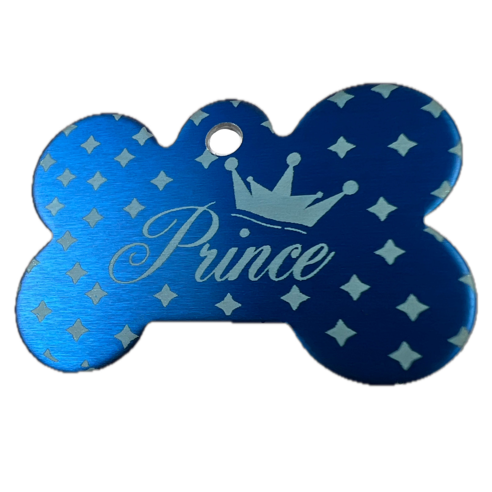 Custom Engraved Dog Tags Personalized Dog Collar Pet Tags Engraved BLUE PRINCE