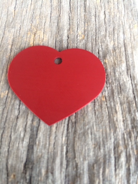 Heart Pet ID Tag Custom Diamond Engraved Dog, Cat, Zipper Pull, Backpack, Purse