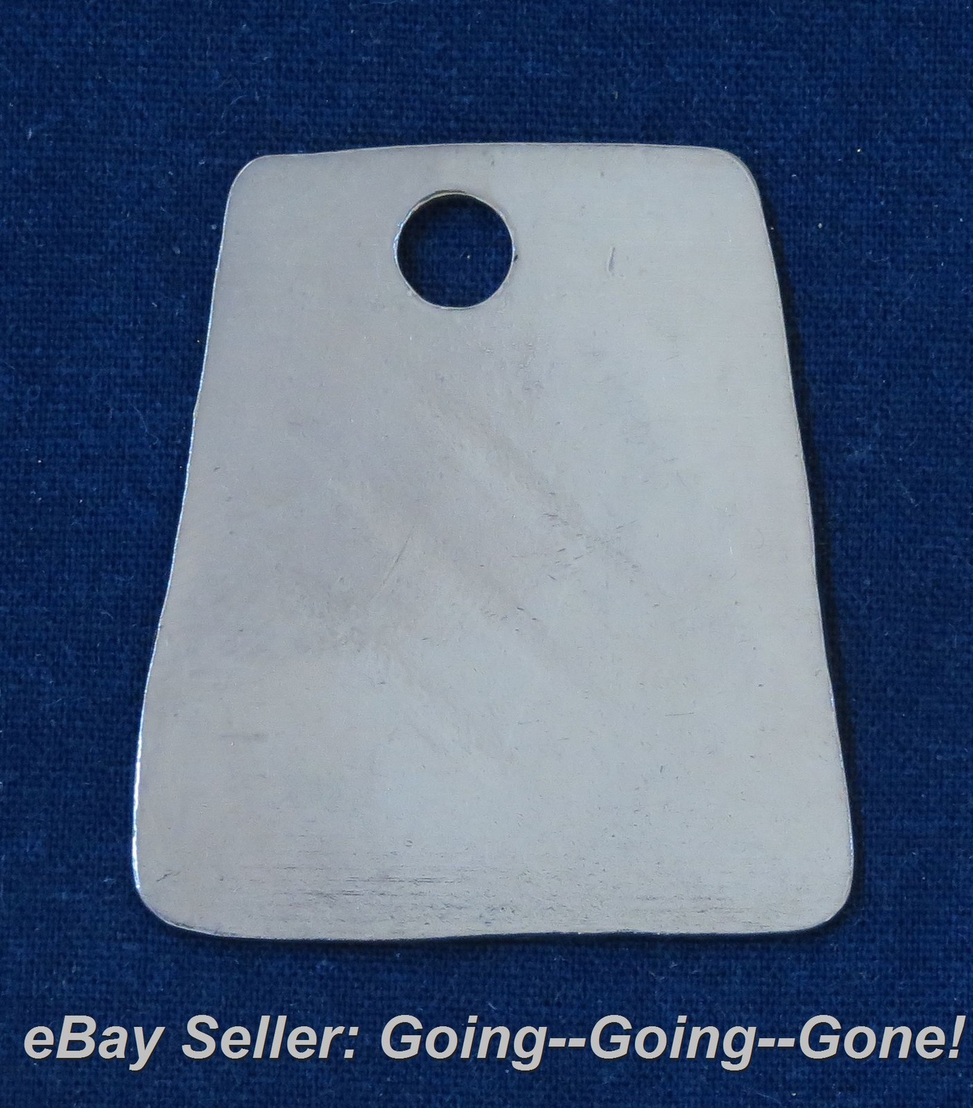 ANTIQUE DOG TAG DOG COLLAR CHARM PLEASE RETURN THIS DOG NICKEL SILVER TRAPEZOID