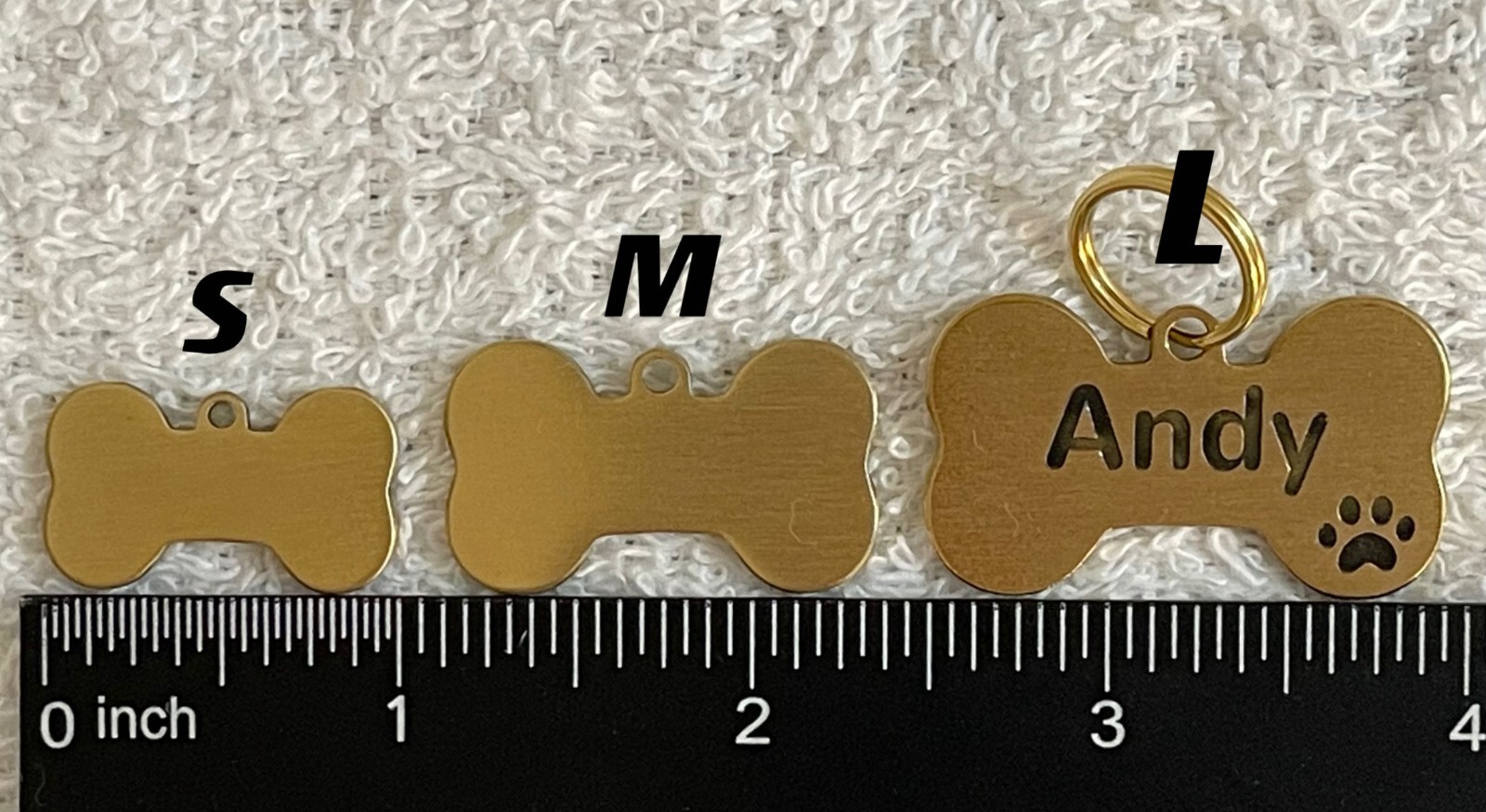 Dog Cat ID Tags Solid Brass Personalized Pet ID Tags Bone Pawtographize