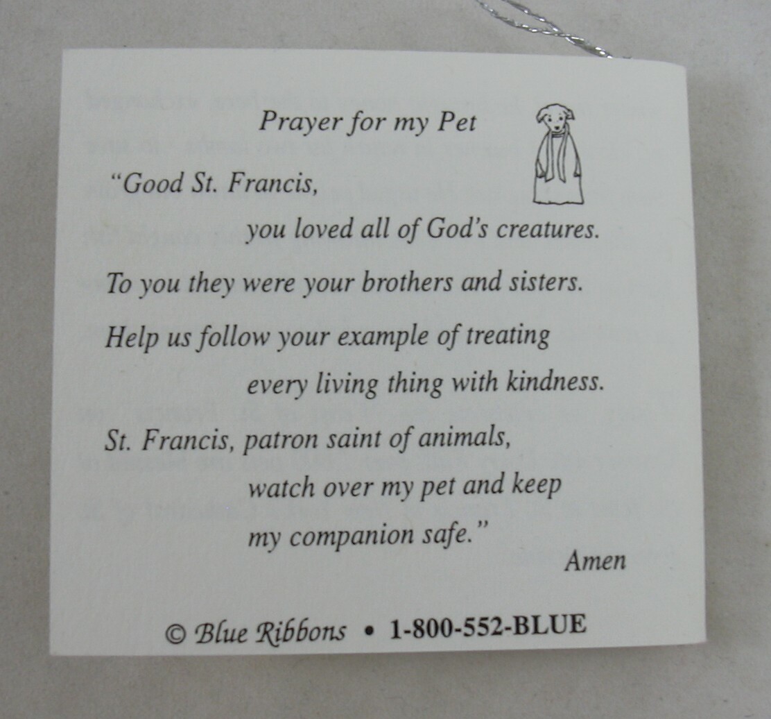 St Francis Pet Medal Prayer 3 Traditional Canine Design Tags Duck NC Unused