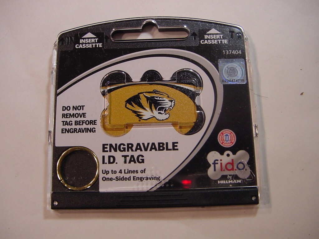 NEW – FIDO ENGRAVABLE PET I.D. TAG – MISSOURI TIGERS