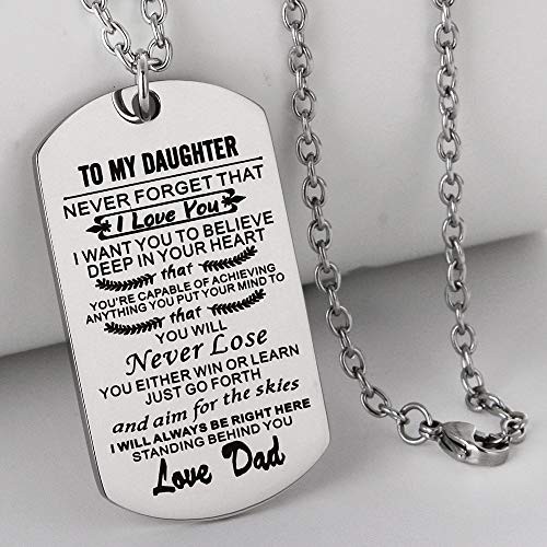 Christian Scripture Religious Dog Tag Never forget dad to daughter