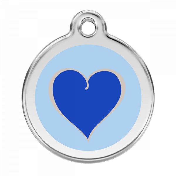 Blue Heart Dog Cat Pet ID Tag Charm Personalized Red Dingo Lifetime Guarantee