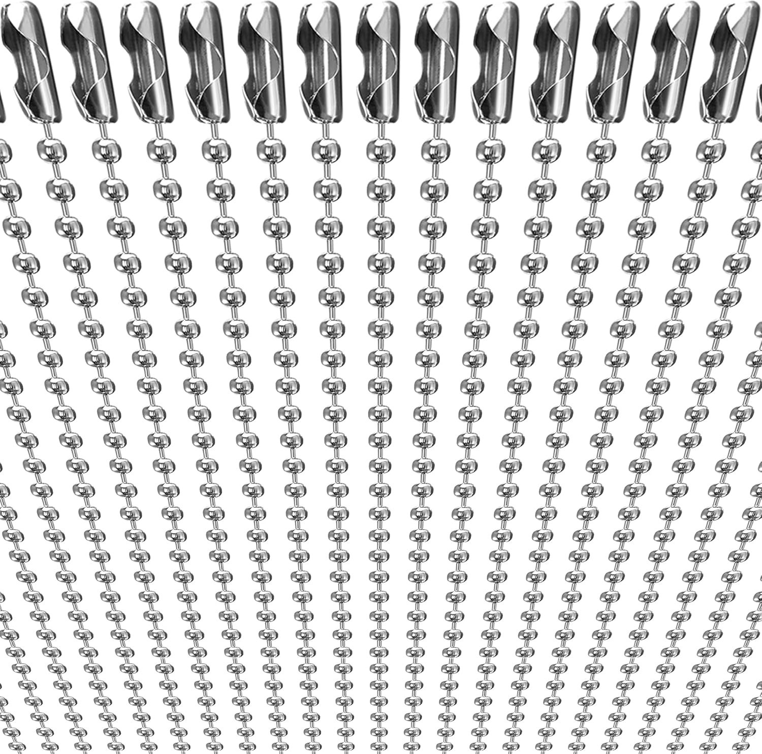 Durable 50-Piece Nickel Plated Dog Tag Necklace Chains – Ideal for DIY Crafts