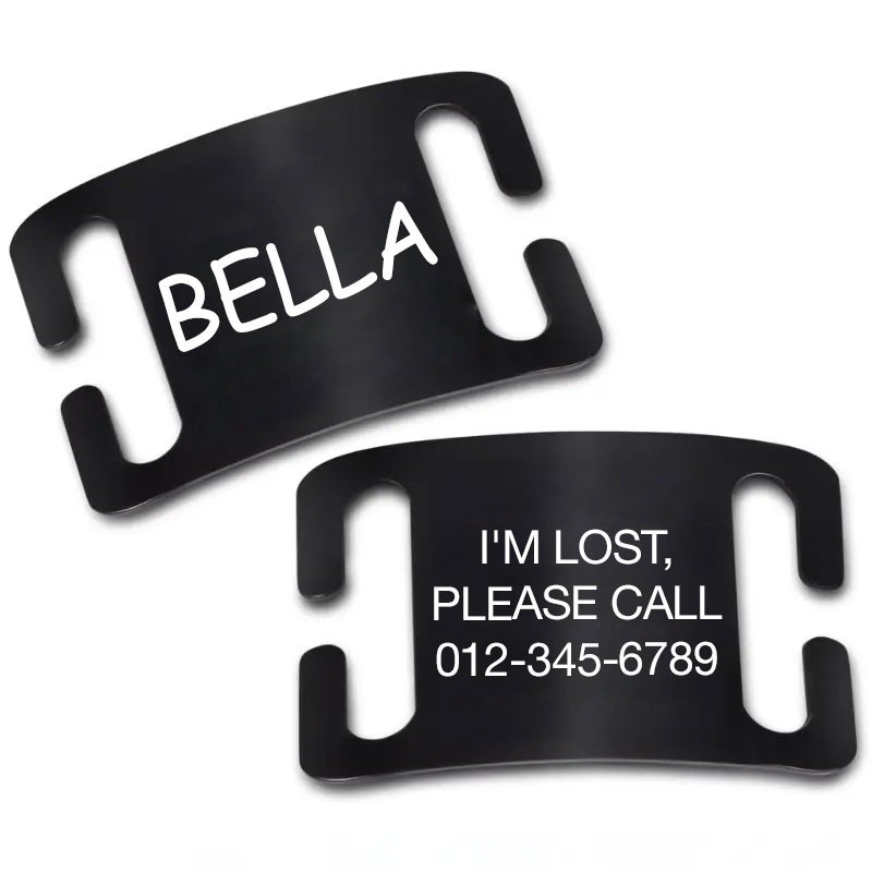 Custom Engraved Easy-On Slide On Dog Tag for Collars – Pet Tags Silent No-Jingle