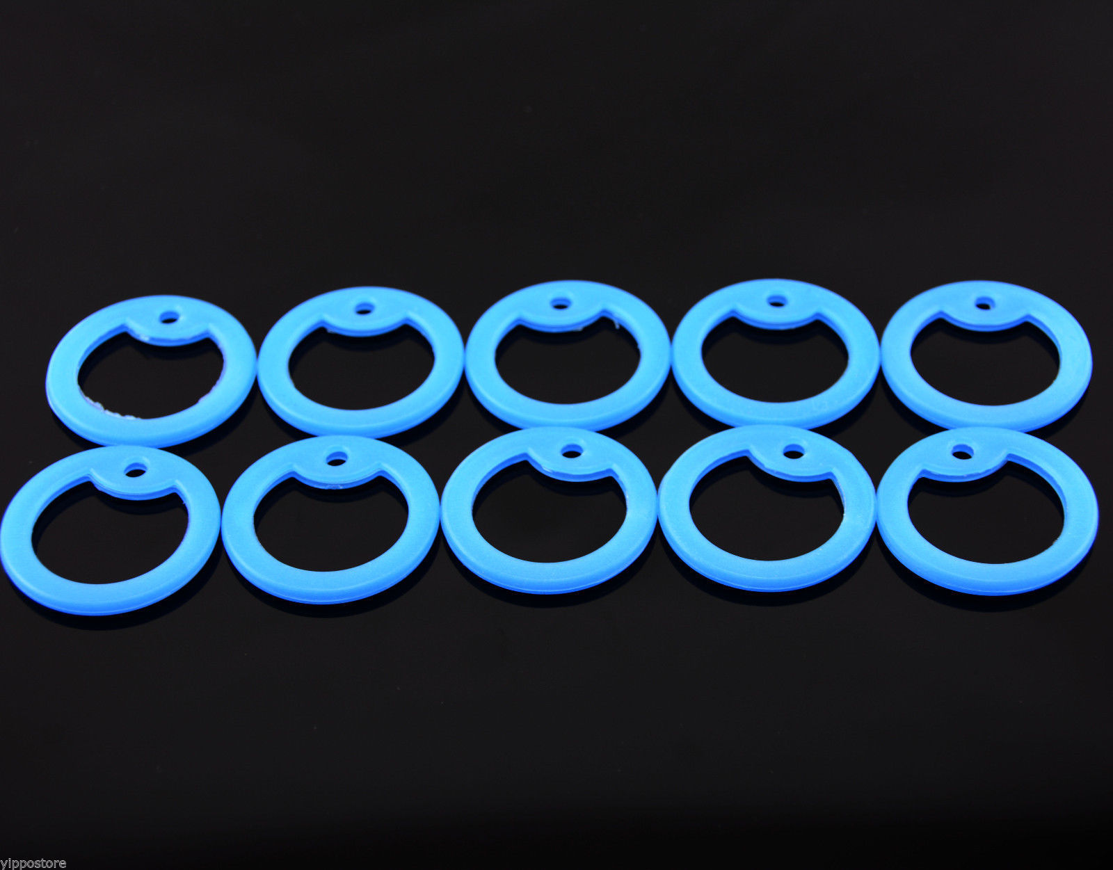 Pack of 10 Glow in Dark Blue Military Army ID Dog Tag Rubber Silicone Silencers