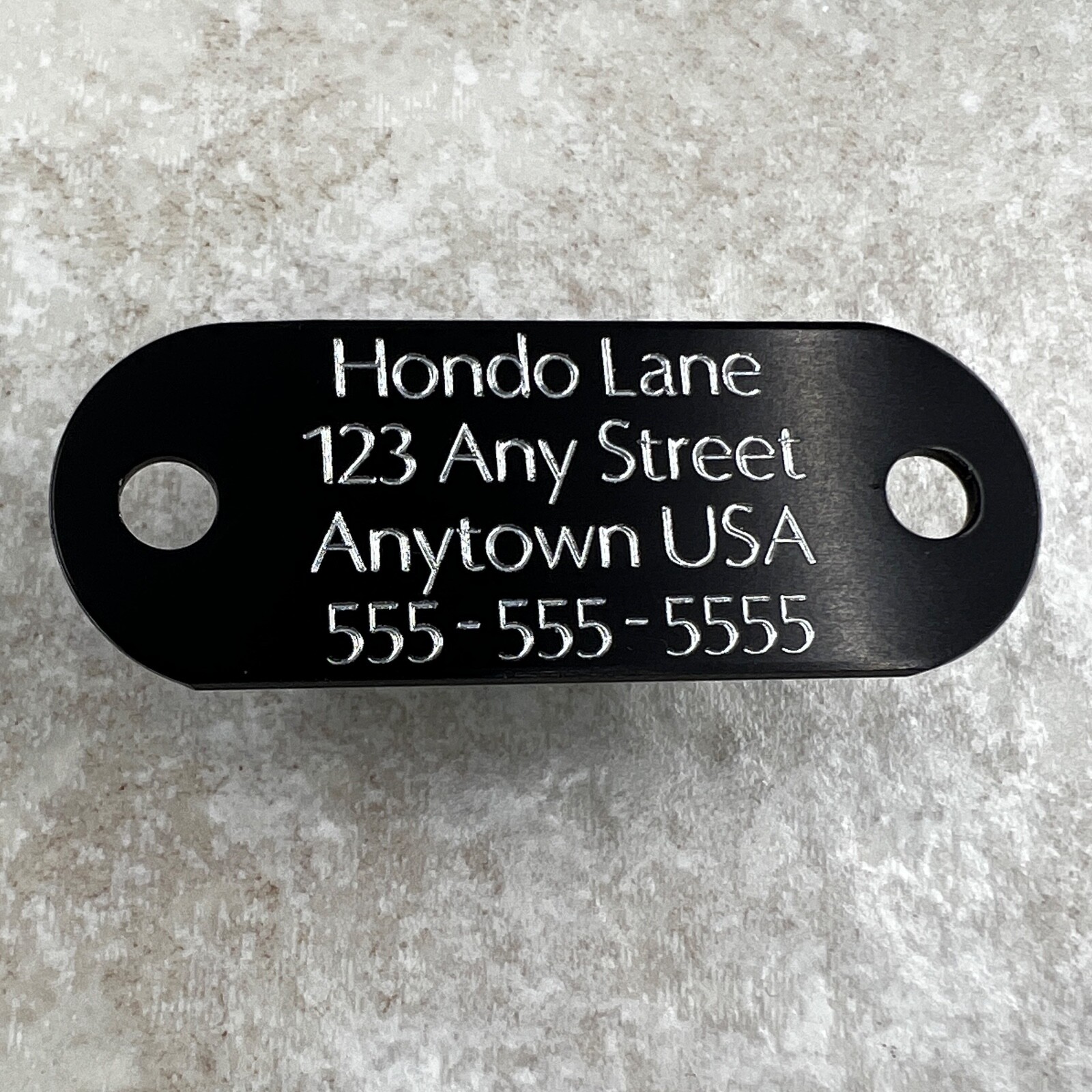 Custom Engraved Dog Tags Personalized Dog Collar ID Tags NAME PLATE BLACK MEDIUM