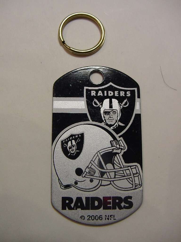 NEW – LOT OF 2 – ENGRAVABLE PET I.D. TAG LUGGAGE TAG – LAS VEGAS RAIDERS